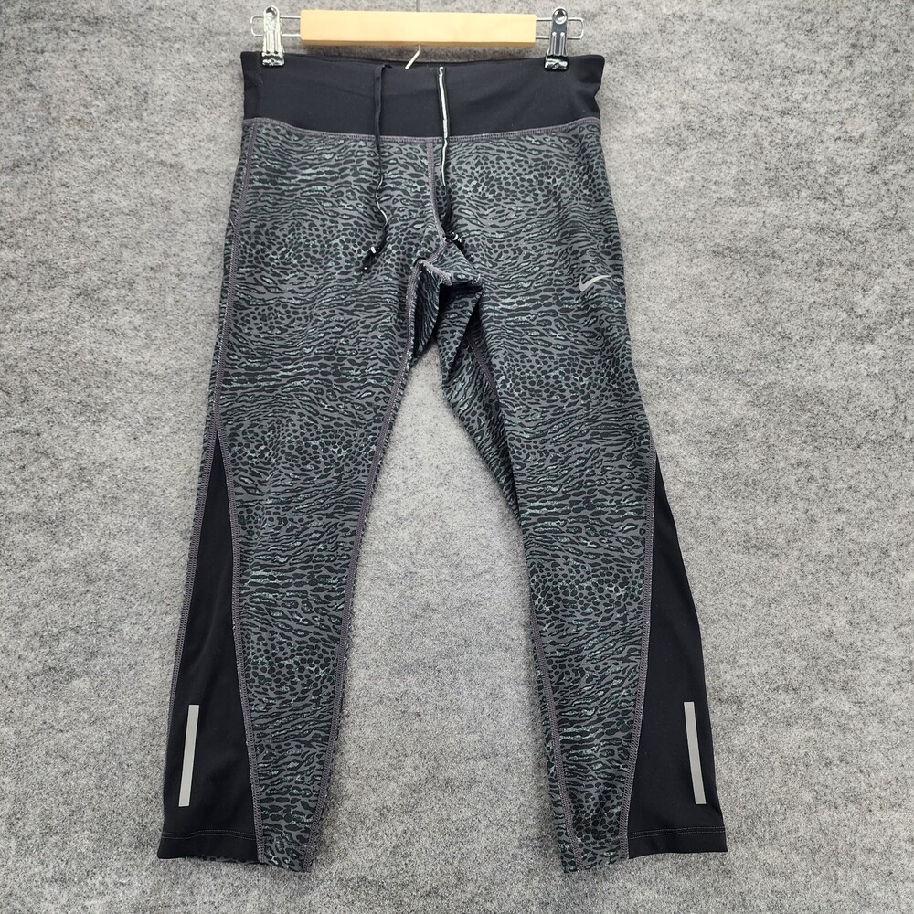 Nike Pro Leggings Womens Small Dri Fit Gray Activewear Capri Running